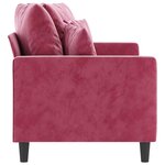 vidaXL Canapé à 2 places Rouge bordeaux 140 cm Velours