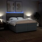 vidaXL Sommier à lattes de lit avec matelas Gris foncé 200x200cm Tissu