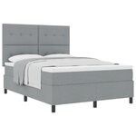 vidaXL Lit Box Spring avec Matelas Gris Clair 160x200 cm Tissu