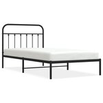 vidaXL Cadre de lit métal avec tête de lit noir 107x203 cm