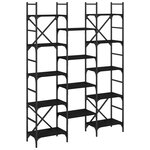 vidaXL Bibliothèque noir 127 5x28 5x172 5 cm bois d'ingénierie