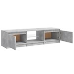 vidaXL Meuble TV avec lumières LED gris béton 140x40x35 5 cm