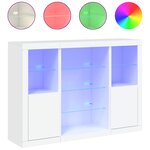 vidaXL Buffets avec lumières LED 3 Pièces blanc bois d'ingénierie