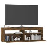 vidaXL Meuble TV avec lumières LED chêne fumé 120x35x40 cm