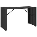 vidaXL Ensemble de bar de jardin 7 Pièces avec coussins noir poly rotin