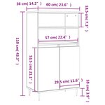 vidaXL Buffet haut Chêne fumé 60x36x110 cm Bois d'ingénierie