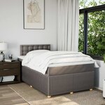 vidaXL Sommier à lattes de lit avec matelas Taupe 120x200 cm Tissu