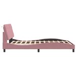 vidaXL Cadre de lit avec tête de lit Rose 140x200 cm Velours
