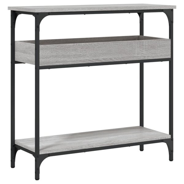 vidaXL Table console avec étagère sonoma gris 75x29x75 cm