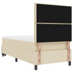 vidaXL Lit à ressort avec Matelas & Banc Crème 90x200 cm Tissu