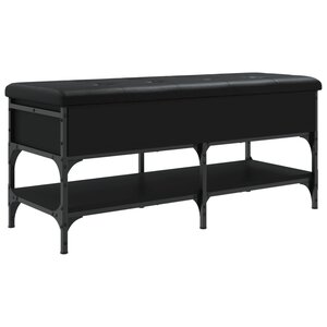 vidaXL Banc à chaussures noir 102x42x45 cm bois d'ingénierie