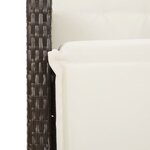 vidaXL Ensemble de bistro de jardin 7 Pièces coussins marron poly rotin