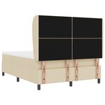 Lit Box Spring avec Matelas Crème 140x190 cm Tissu