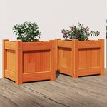 vidaXL Jardinières 2 Pièces cire marron bois de pin massif