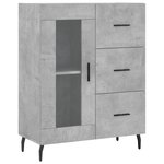 vidaXL Buffet haut Gris béton 69 5x34x180 cm Bois d'ingénierie