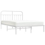 vidaXL Cadre de lit métal sans matelas et tête de lit blanc 140x200 cm