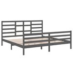 vidaXL Cadre de lit Gris Bois massif 200x200 cm