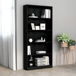 vidaXL Bibliothèque à 5 niveaux Noir 80x24x175 cm Bois d’ingénierie
