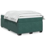 vidaXL Sommier à lattes de lit et matelas Vert foncé 120x200cm Velours