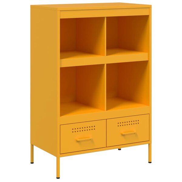 vidaXL Buffet haut jaune moutarde 68x39x101 5 cm acier laminé à froid
