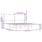 vidaXL Cadre de lit en métal sans matelas chêne marron 150x200 cm