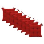 vidaXL Chaises de jardin lot de 8 avec coussins Bois de teck massif