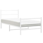 vidaXL Cadre de lit métal avec tête de lit/pied de lit blanc 100x190cm