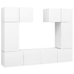 vidaXL Ensemble de meubles TV 6 Pièces Blanc Bois d'ingénierie