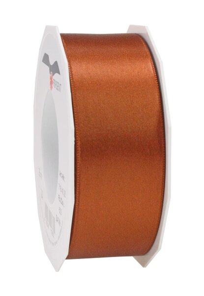 Satin double face 25-m-rouleau 40 mm cannelle