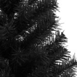 vidaXL Sapin de Noël artificiel avec support noir 150 cm PVC
