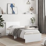 vidaXL Cadre de lit sans matelas avec tête de lit blanc 90x200 cm