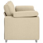 vidaXL Canapés Loveseat Crème 140 cm en tissu