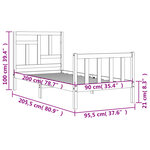 vidaXL Cadre de lit sans matelas blanc 90x200 cm bois de pin massif