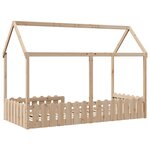 vidaXL Cadre de lit d'enfants forme de maison 90x200cm bois massif pin