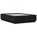 vidaXL Cadre de lit avec lumières LED noir 140x190 cm bois ingénierie