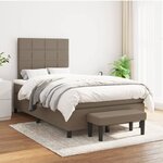 vidaXL Sommier à lattes de lit avec matelas Taupe 120x200 cm Tissu