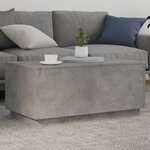 vidaXL Table basse avec lumières LED gris béton 90x50x40 cm