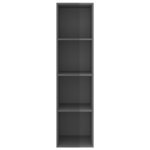 vidaXL Meuble TV mural Gris brillant 37x37x142 5 cm Bois d’ingénierie
