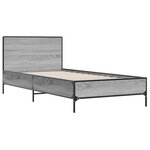 vidaXL Cadre de lit sonoma gris 90x200 cm bois d'ingénierie et métal