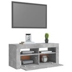 vidaXL Meuble TV avec lumières LED gris béton 90x35x40 cm