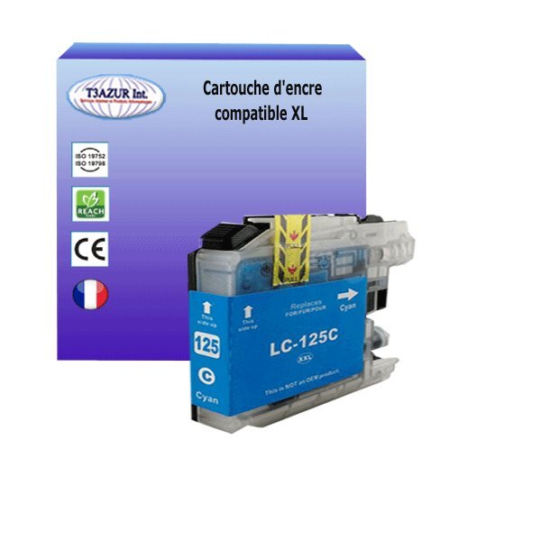 T3AZUR- Cartouche compatible avec Brother LC127 XL pour Brother DCPJ4110DW  MFCJ4410DW  MFCJ4510DW  MFCJ4610DW  MFCJ4710DW Noire
