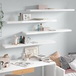 vidaXL Étagère murale flottante 4Pièces Blanc brillant 120x23 5x3 8cm MDF