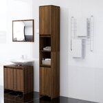 vidaXL Armoire de bain Chêne marron 30x30x183 5 cm Bois d'ingénierie
