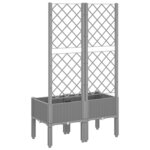 vidaXL Jardinière avec treillis gris clair 80x40x142 cm PP