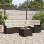 vidaXL Ensemble Canapé de Jardin 5 Pièces avec Coussins Gris Poly Rattan