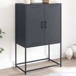 vidaXL Meuble TV noir 68x39x60 5 cm acier
