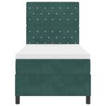Lit Box Spring vidaXL avec Matelas et LED Vert Foncé 100x200 cm Velours