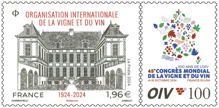 Timbre - 100 ans de l'Organisation Internationale de la Vigne et du Vin - Lettre Internationale