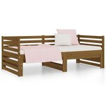 vidaXL Lit coulissant sans matelas marron miel 2x(90x190) cm