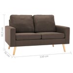 vidaXL Ensemble de canapés 2 Pièces Tissu Marron
